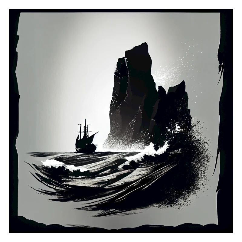 rough sea with cliffs