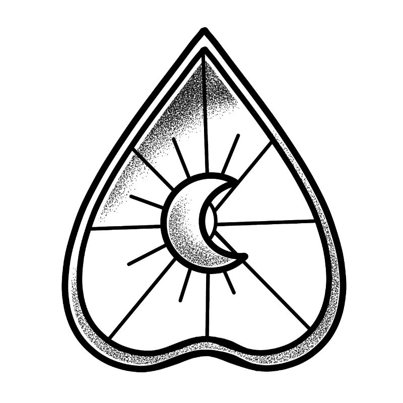 Witchcore Ouija Board Pointer mit Halbmond