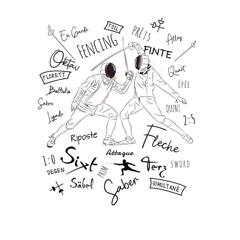 Fechten Begriffe Training Geschenk