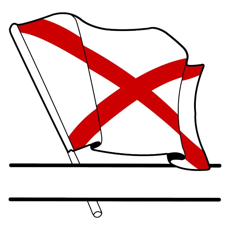 Drapeau Alabama bannière de texte