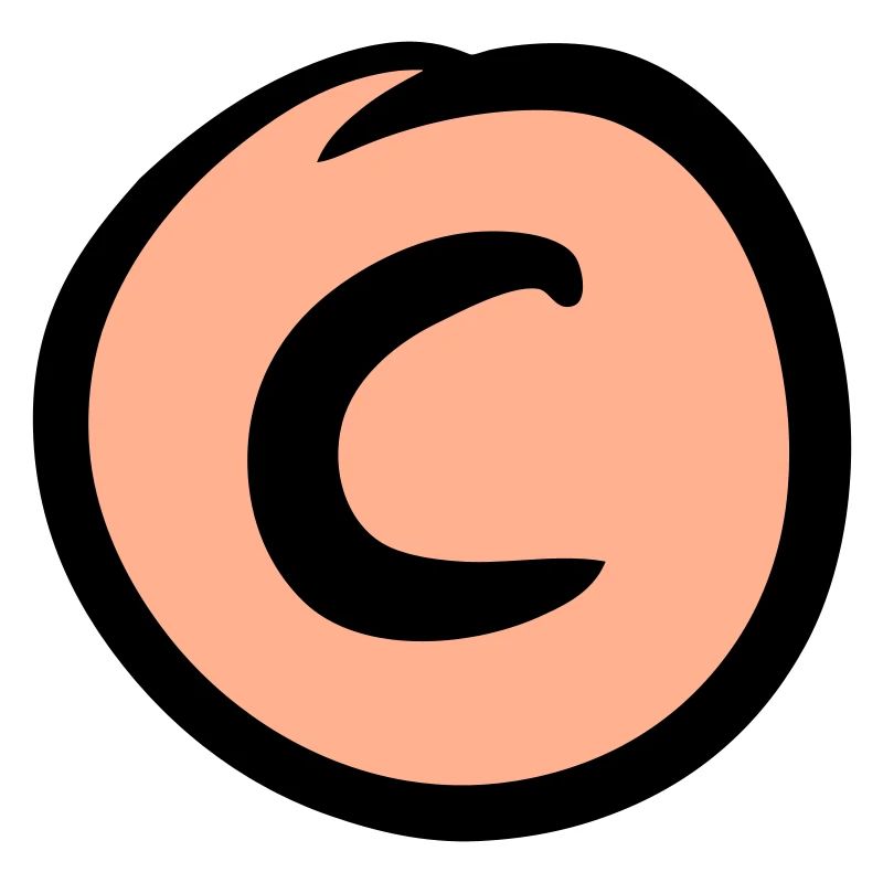 Copyright Marks. © Copy Symbol. Hand drawn.