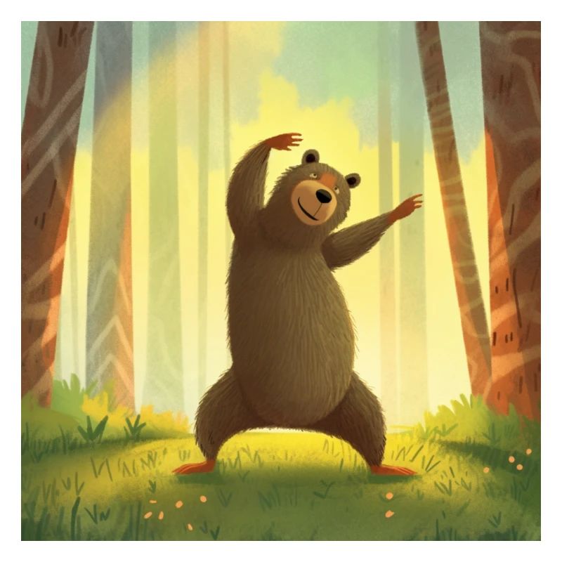 A Bear doing a Yoga Pose