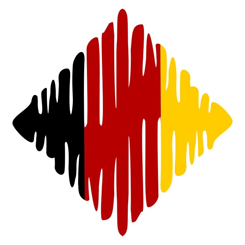 D Quadrat deutsch Kokarde gemalt