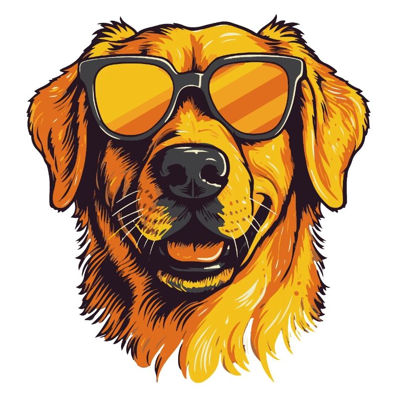 Golden Retriever mit Sonnenbrille