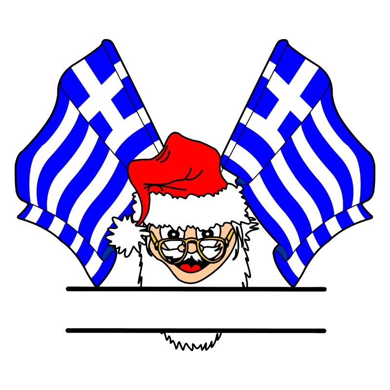 Drapeau du Père Noël Bannière de la Grèce