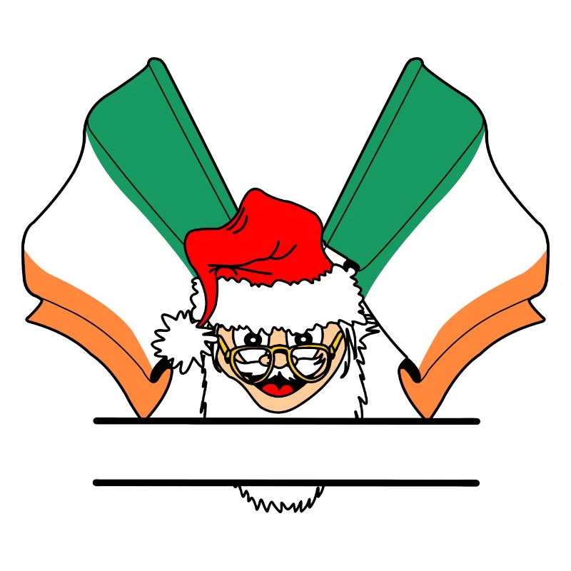 Père Noël avec drapeau drapeau Irlande