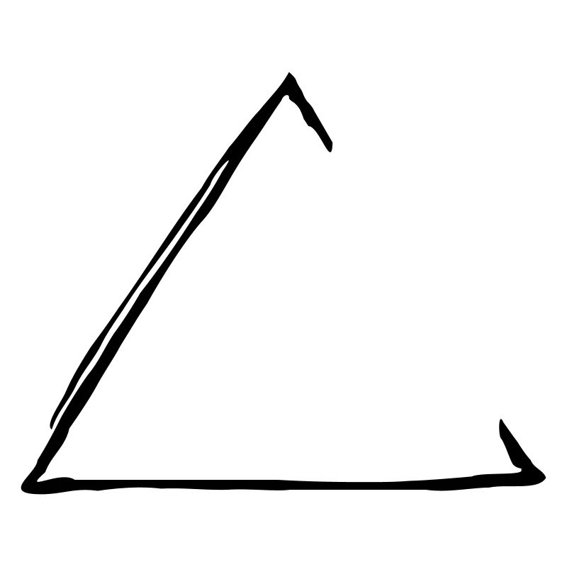 Triangle dessiné à la main (1C, B, ouvert)