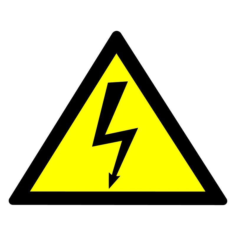 High voltage attention shield symbol warning current