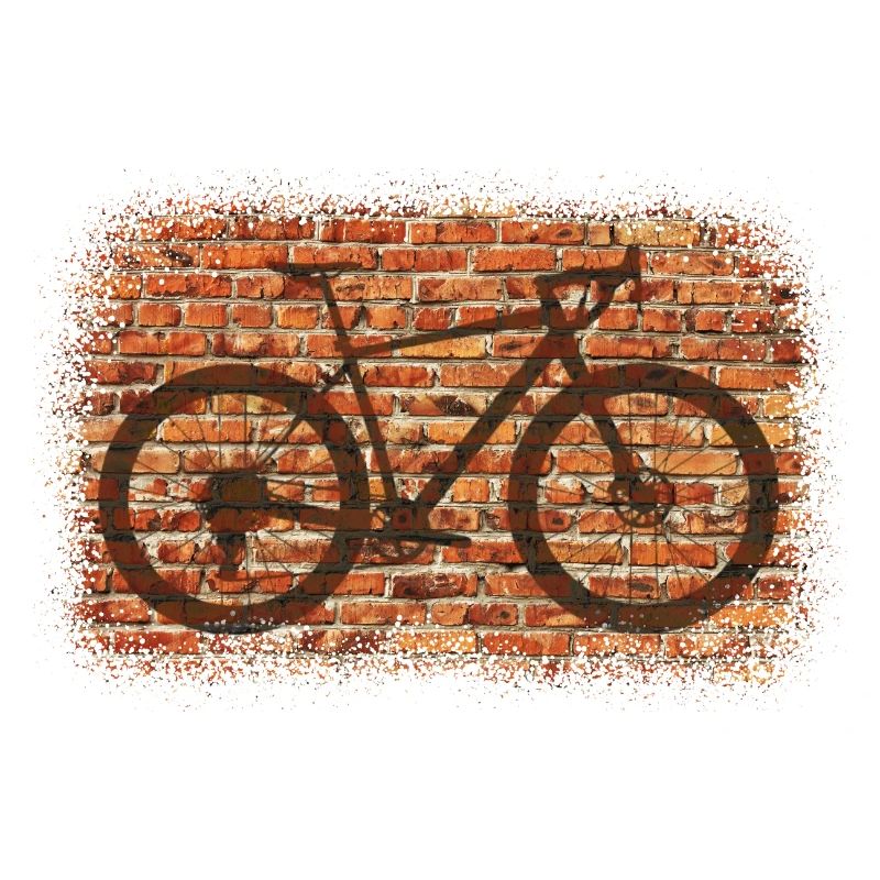 Vélo de gravier devant le mur