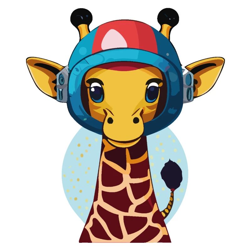 Weltraum-Giraffe mit Helm