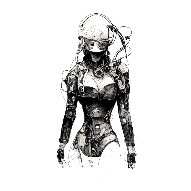 technical drawing cyborg