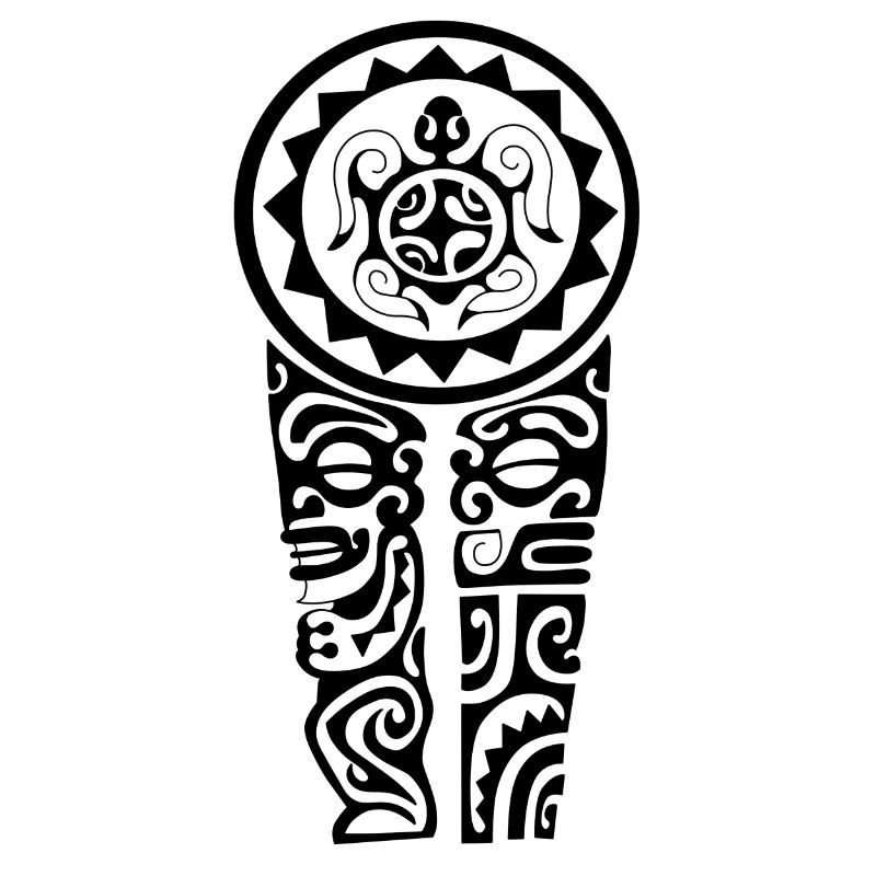 Maori Brust Logo 103 Schwarz