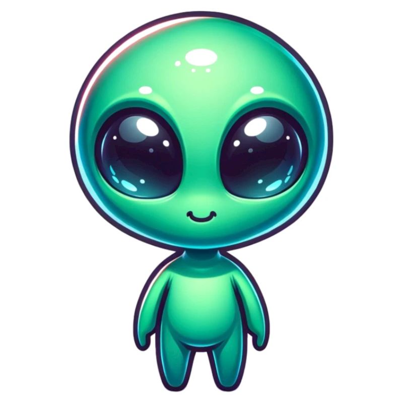 Freundliches grünes Marsmännchen oder Marsianer