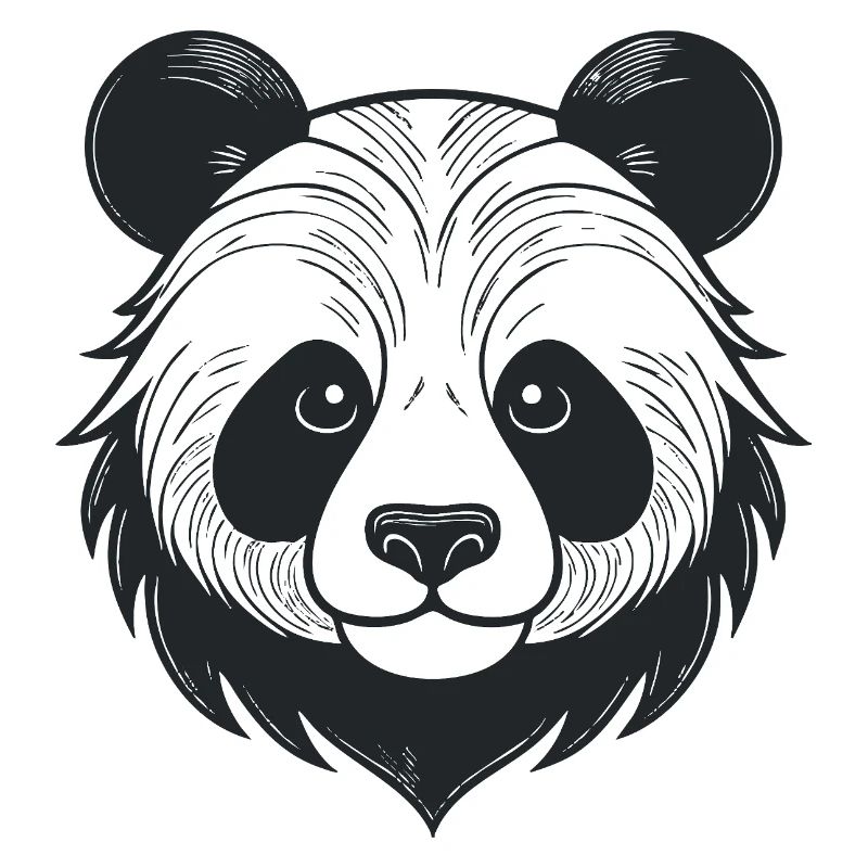 Panda illustration with playful expression