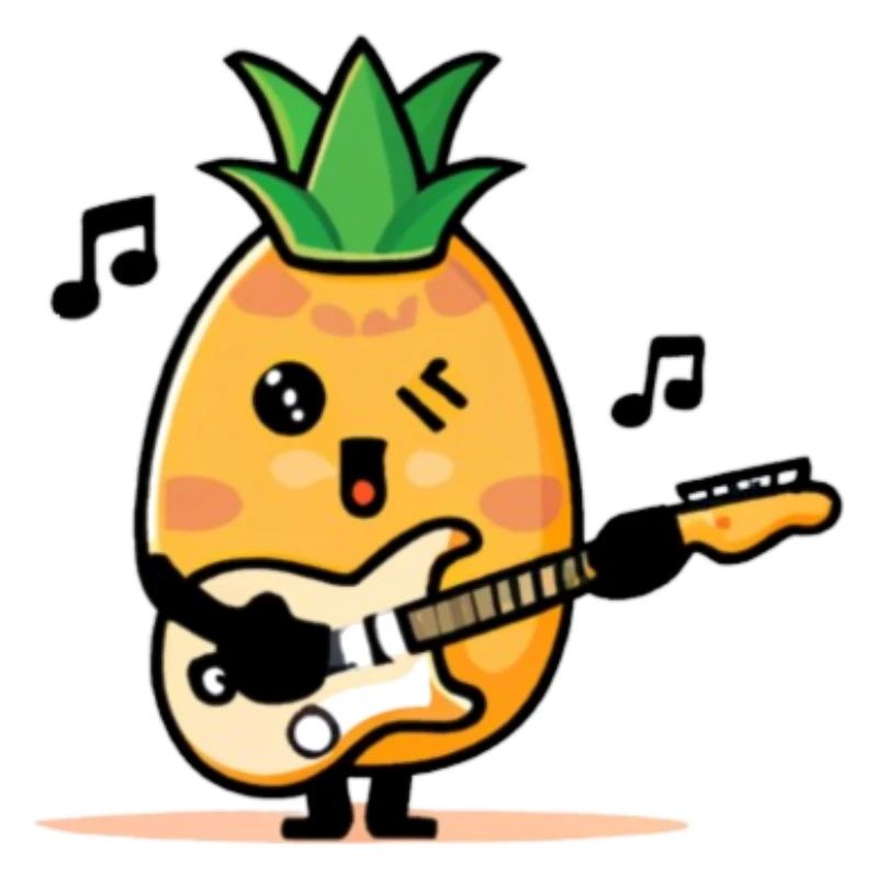 Ananas spielt E-Gitarre
