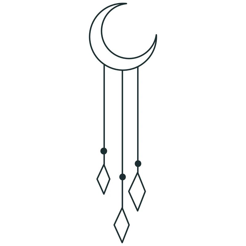 BOHO crescent moon with dangles