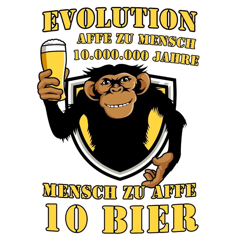Evolution - Affe Mensch - Mensch Affe - Bier