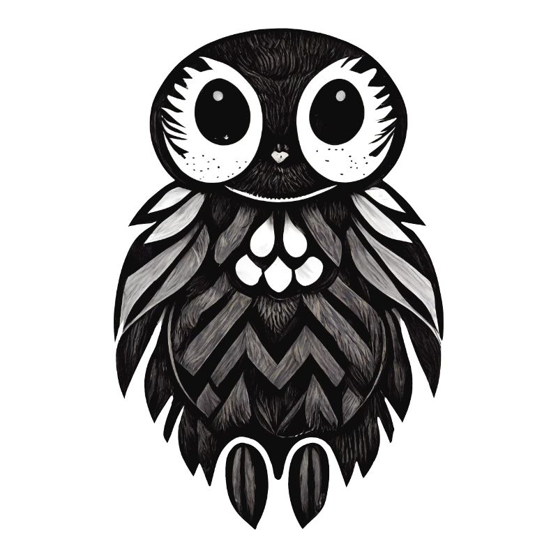 Eule Illustration Psychedelisch Minimal Trance