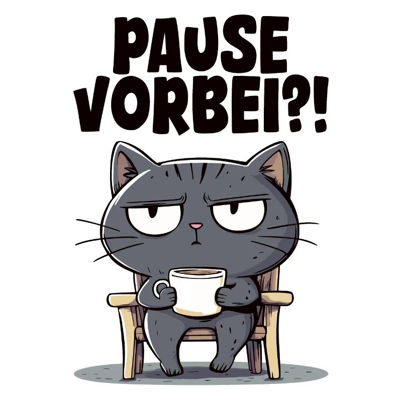 Katze in der Kaffeepause