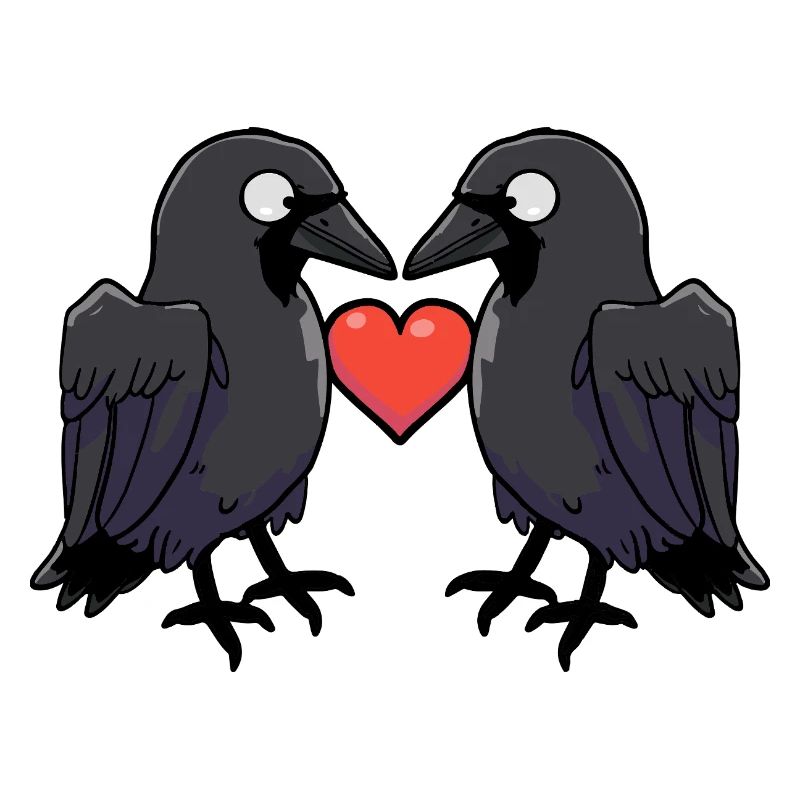 Corbeau Couple Crow e Saint-Valentin