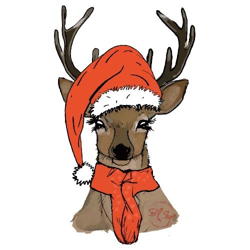 Cervo di Natale dipinto a mano per bambini