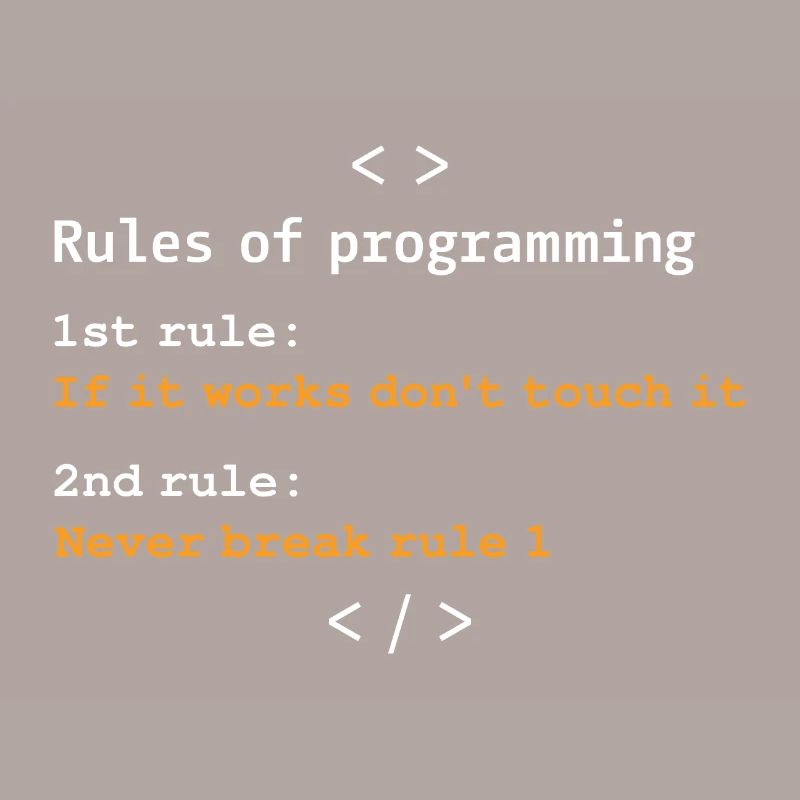 Rules of programming