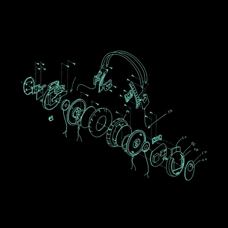 Écouteurs techniques HiFi Illustration
