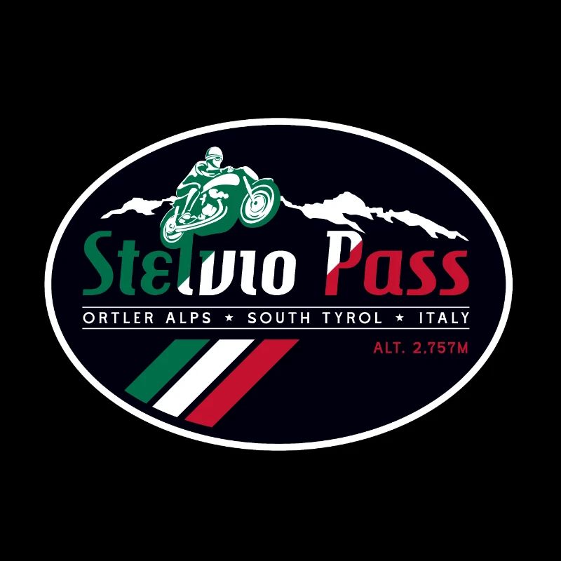 Stelvio Pass Sticker T Shirt Design 03