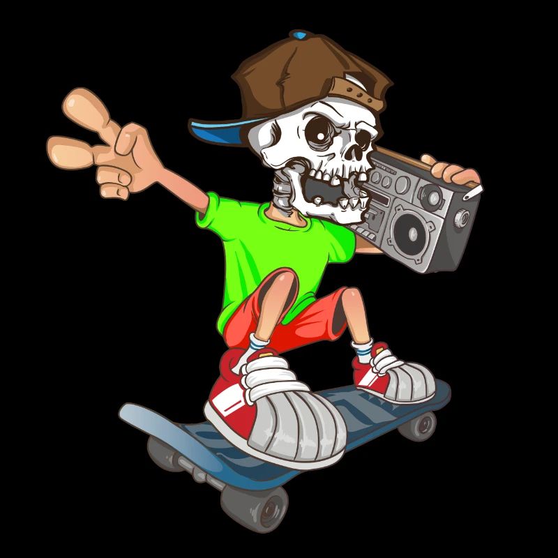 Funny skater with jukebox