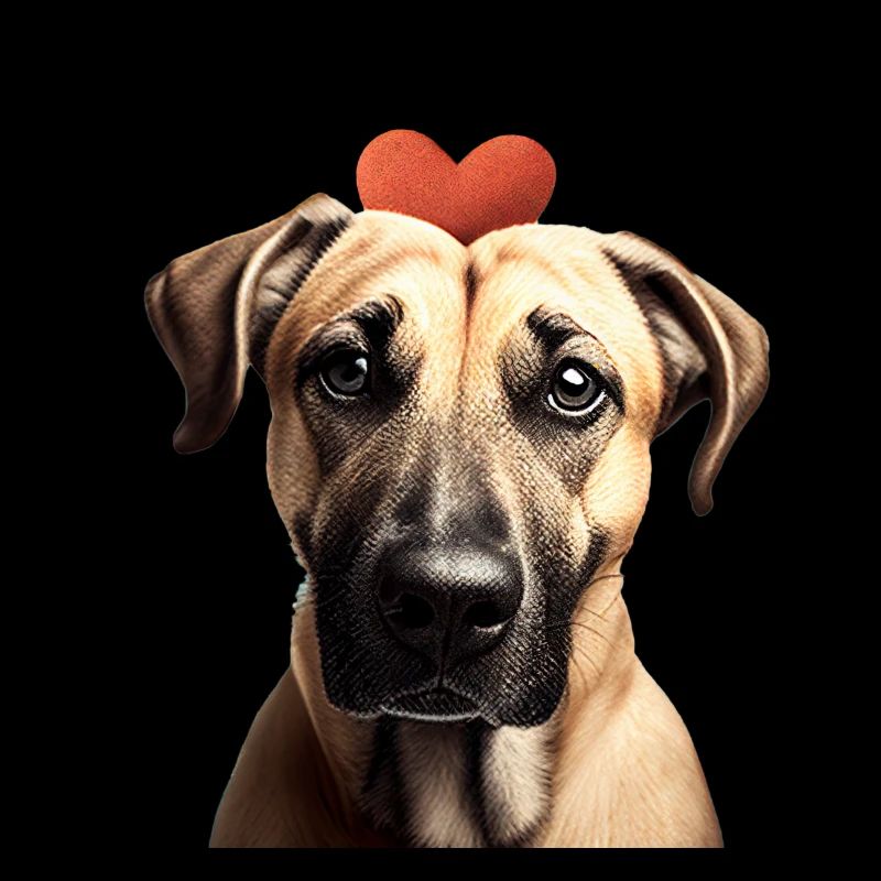 Black Mouth Cur Saint-Valentin