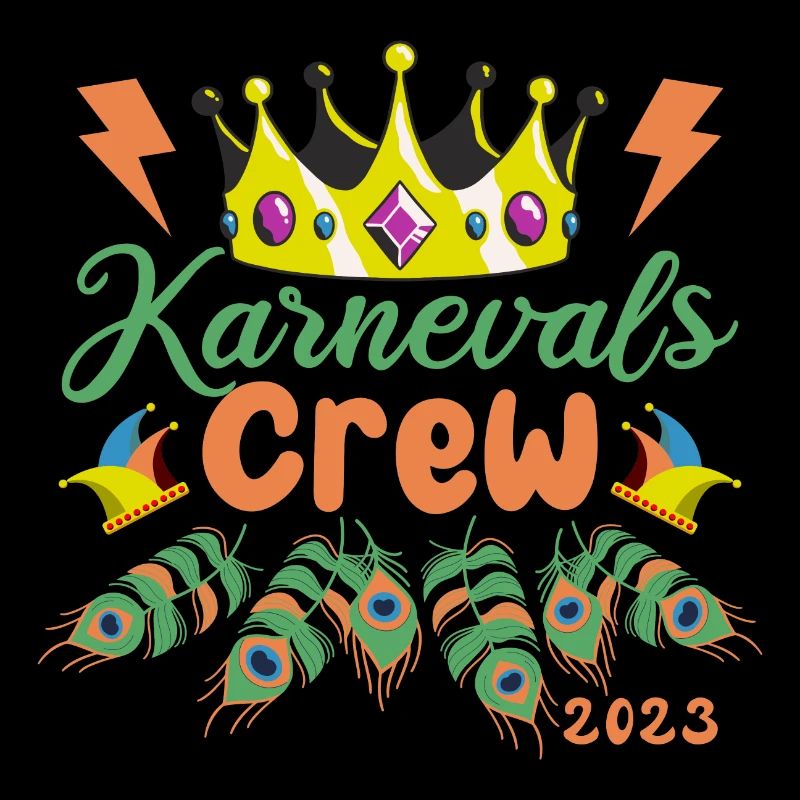 Karnevals Crew 2023 | Krone und Pfauenfedern