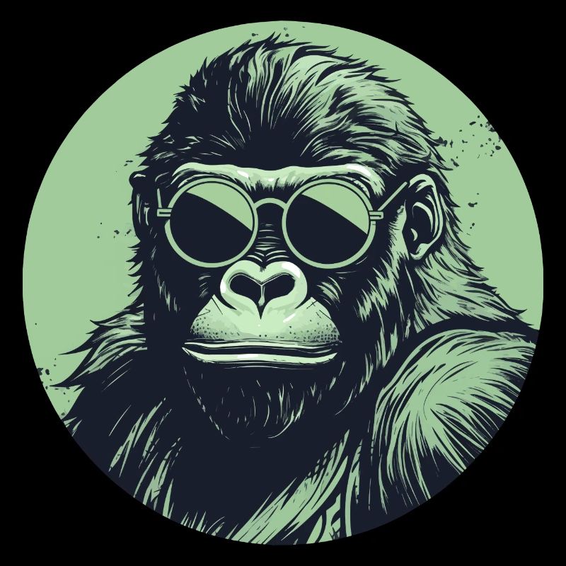 Gorilla with sunglasses, monkey, primate