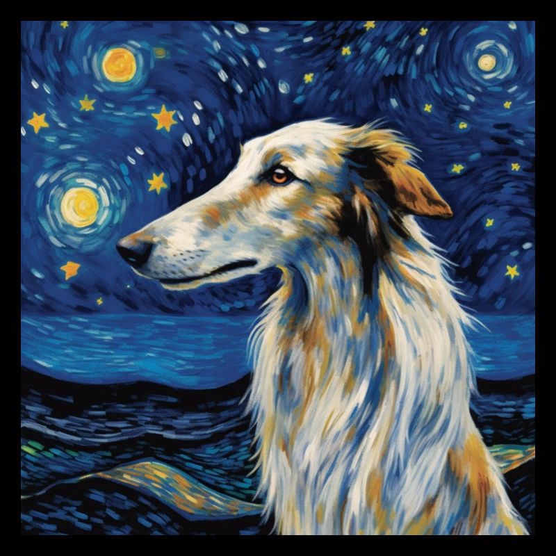 Borzoi Starry Night