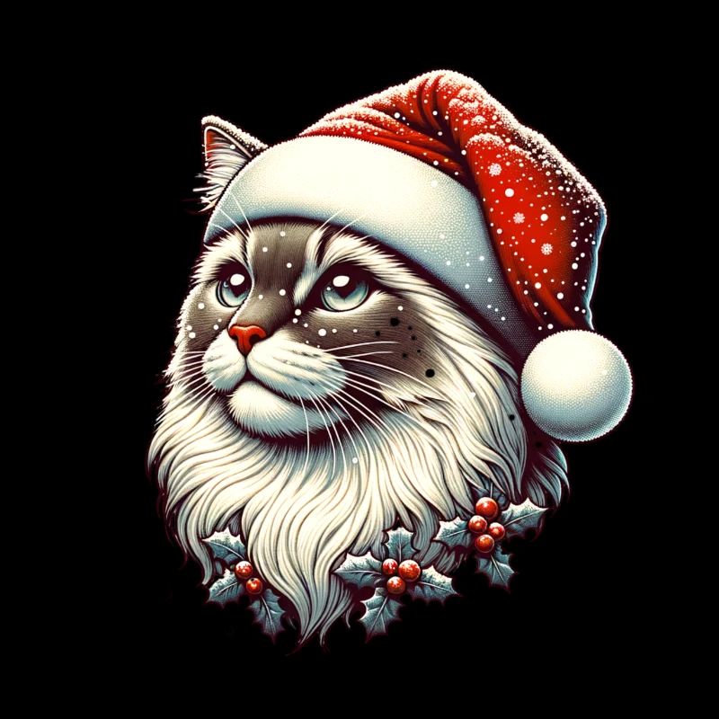Snowfall Cat Christmas Christmas Hat