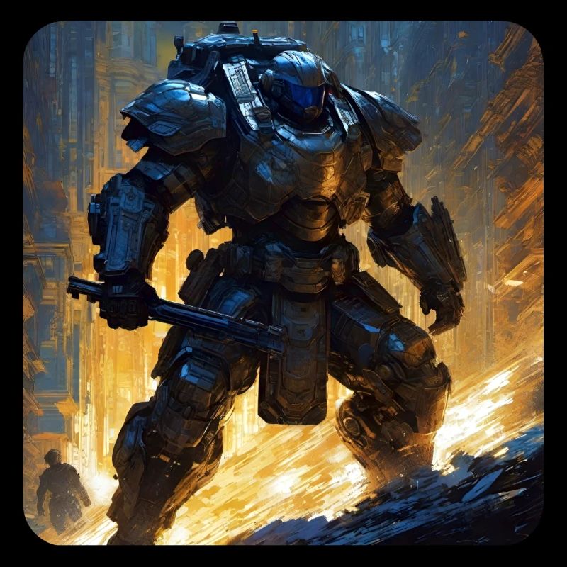 Dunkler Cyborg Android Krieger