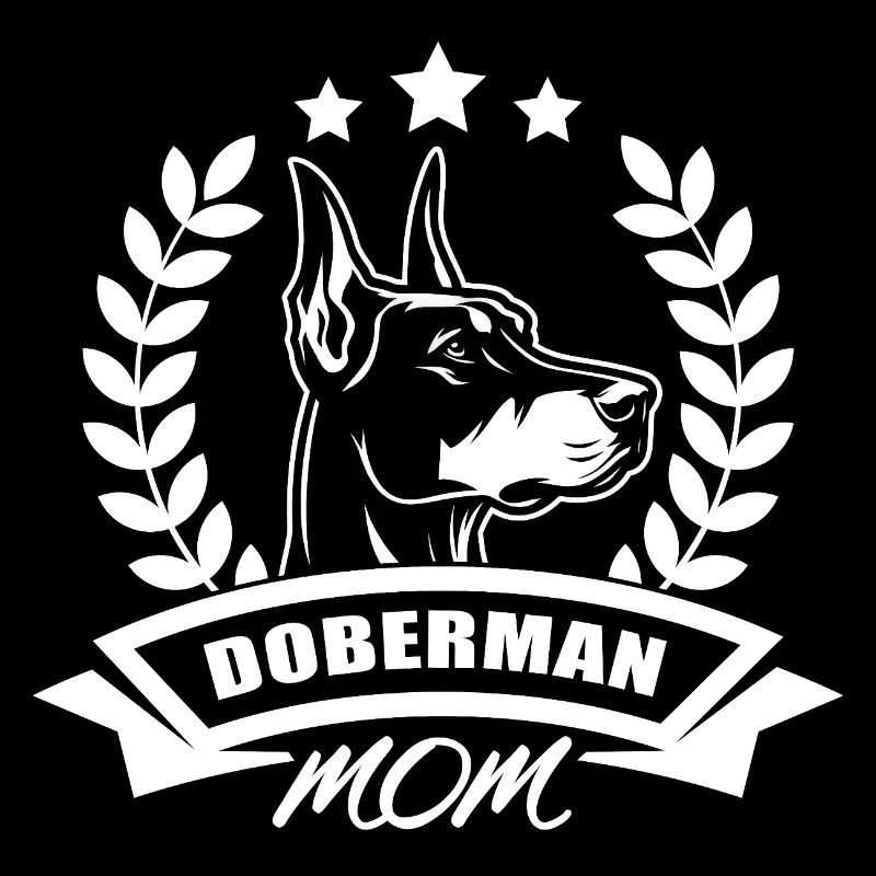 « Doberman Mom » - avec bannière et couronne de blé
