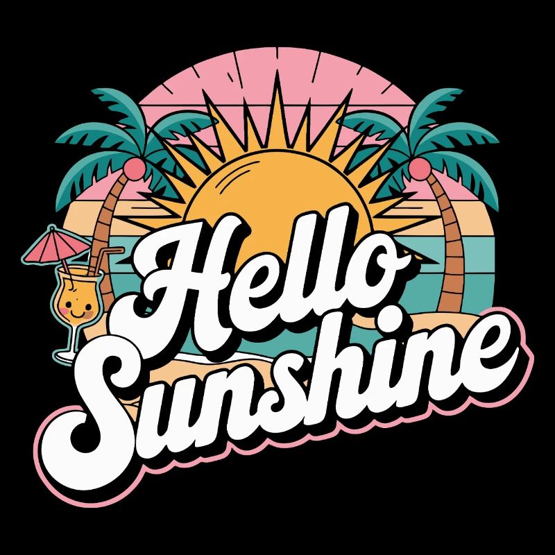Hello Sunshine Retro Beach