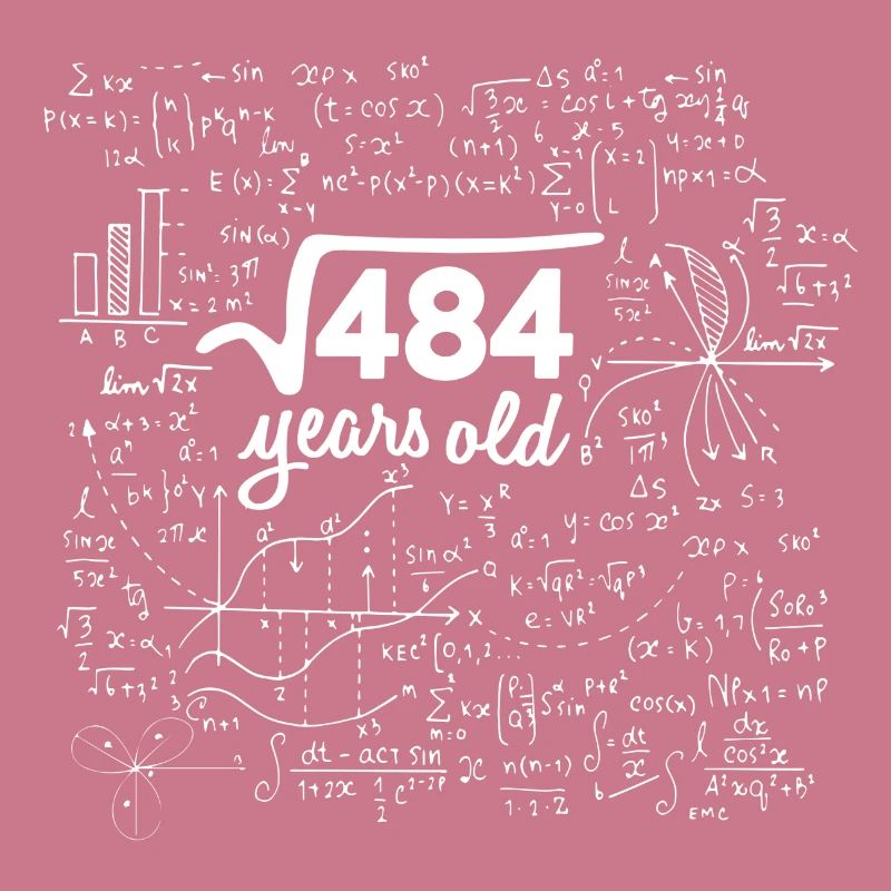 SQUARE ROOT 484 = 22 YEARS OLD MATH BIRTHDAY GIFT