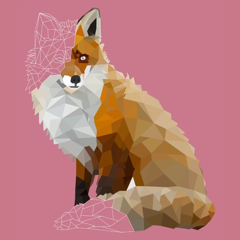 Polygon Fuchs low poly Fox Geometrie Geschenkidee