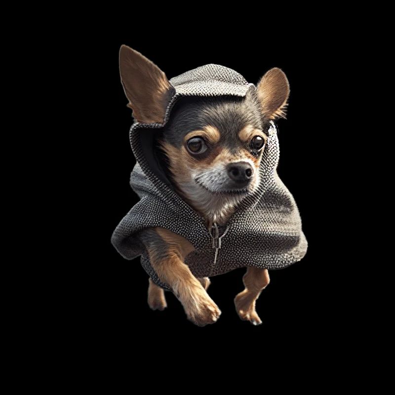 Chien avec sweat à capuche