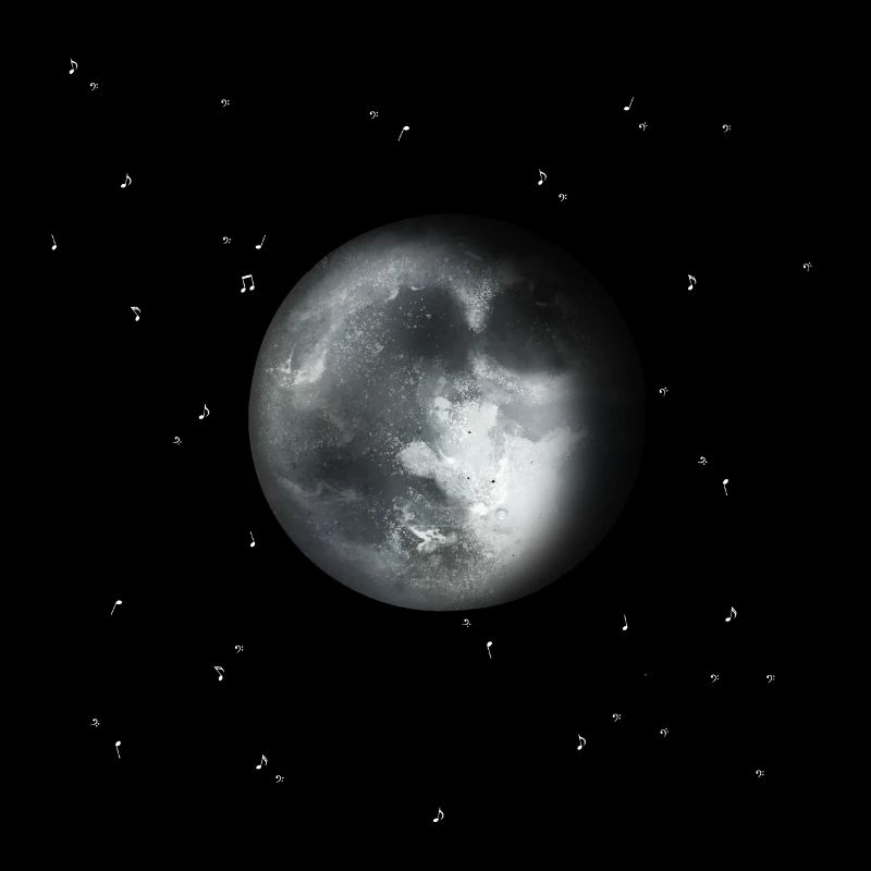 Moon and Music Notes