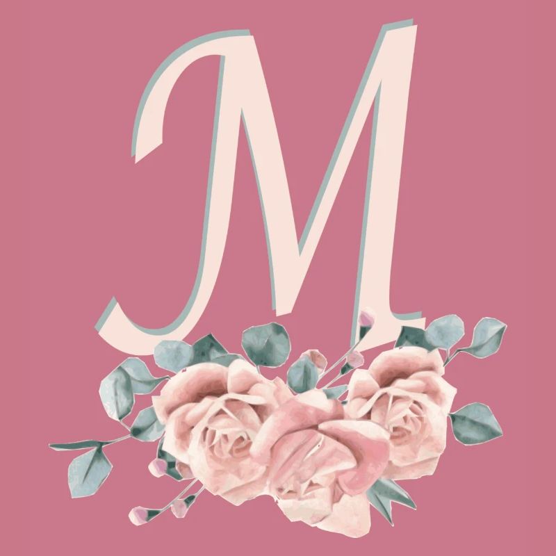 Lettre M avec des fleurs