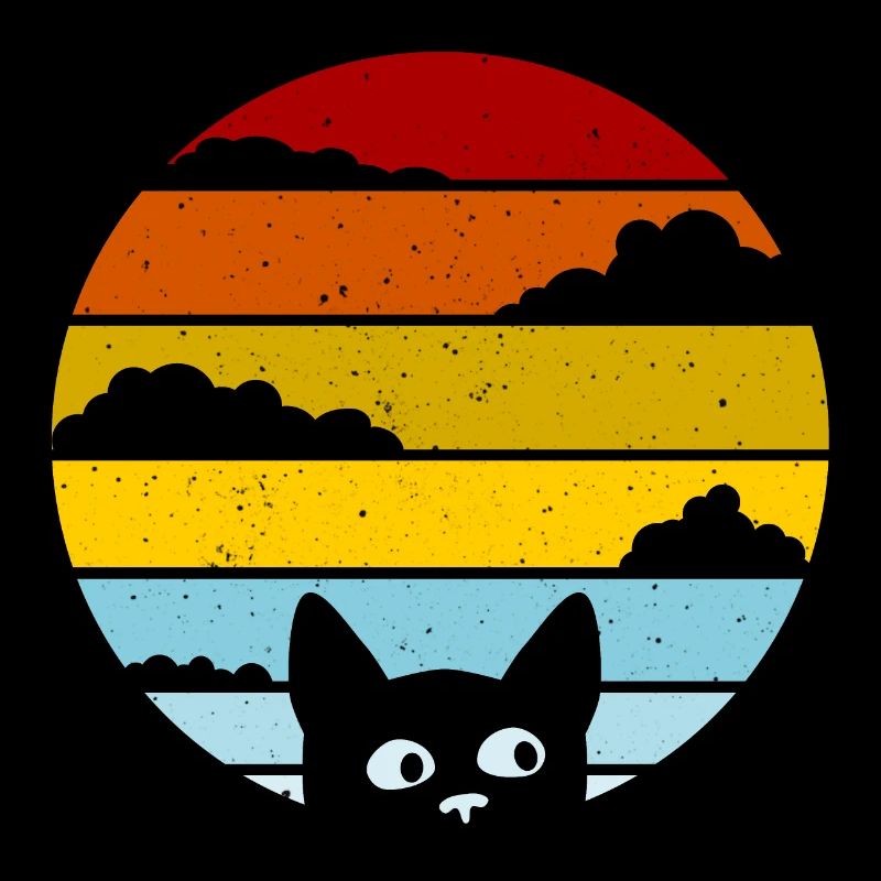Chat vintage mignon effronté drôle
