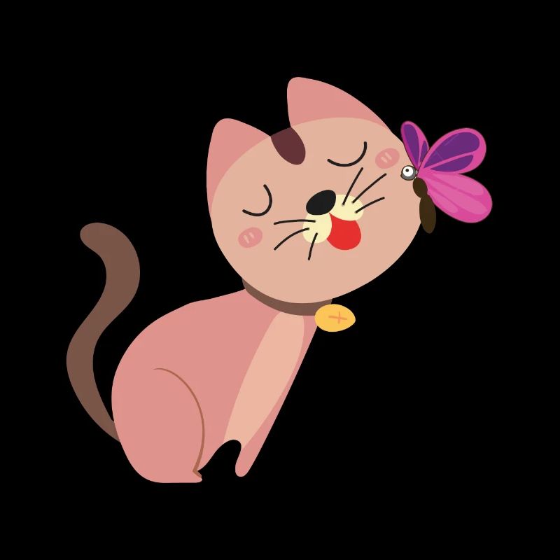 chat mignon avec papillon