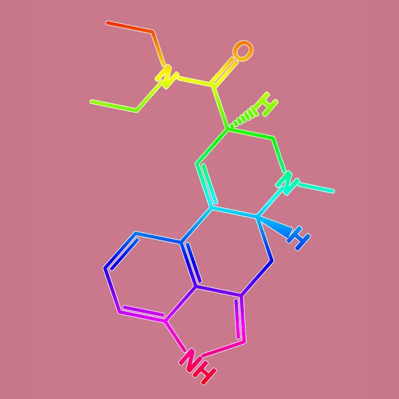 Molécule de formule structurelle LSD A. Hofmann Bicycle Day