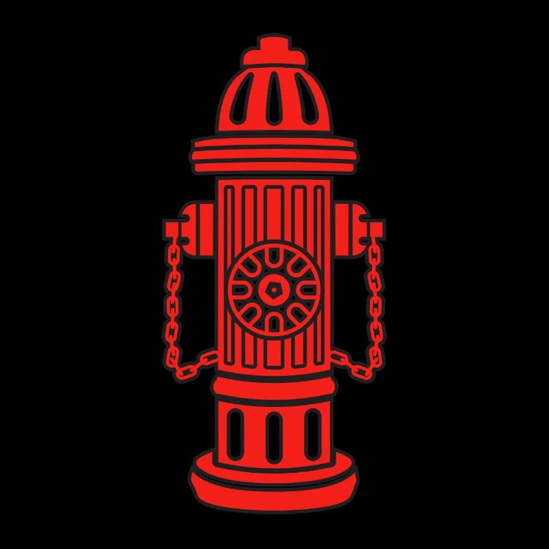 Fire Department with hydrant- Red Fire Hydrant