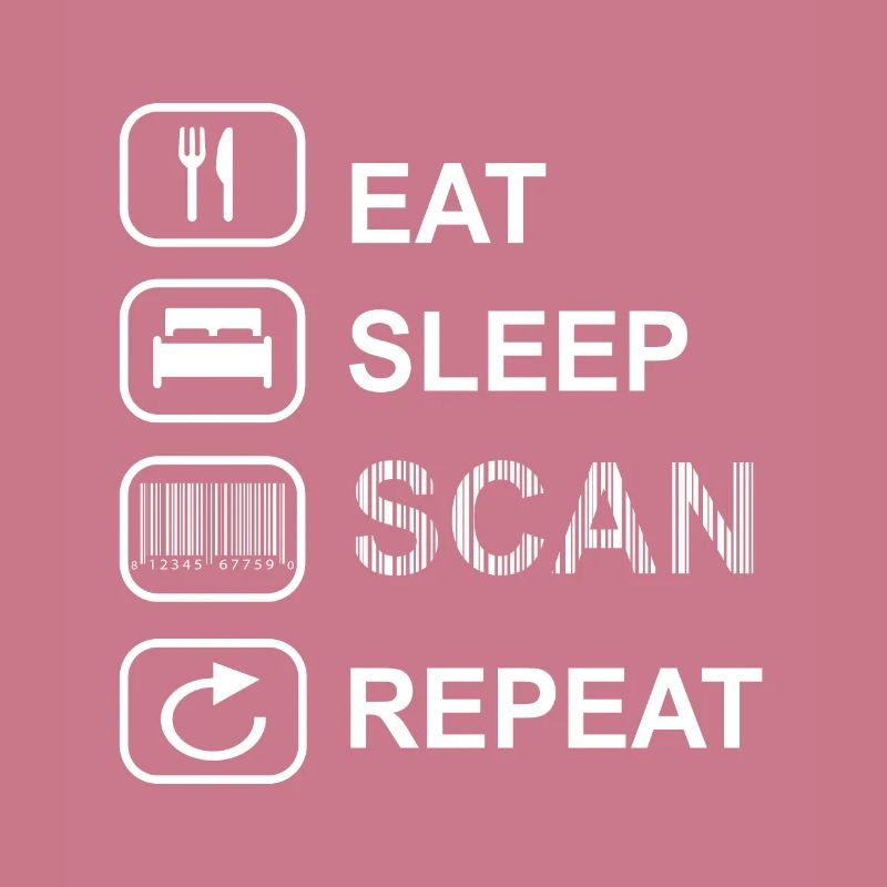 Kassierer Verkäufer Barcode Eat Sleep Scan Repeat