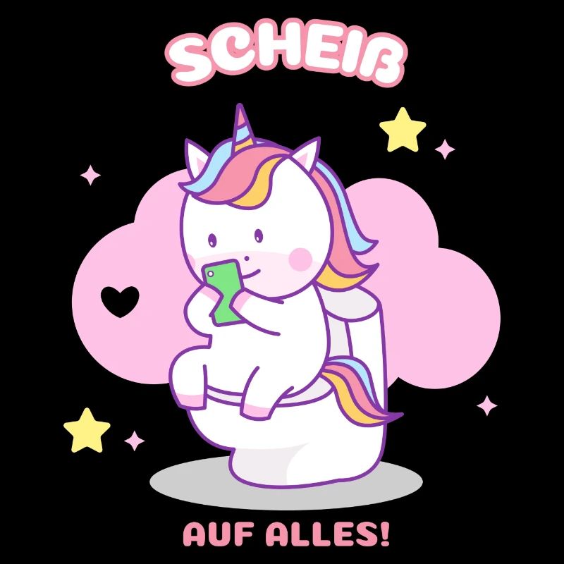 Drôle de sort avec une licorne douce dans les toilettes