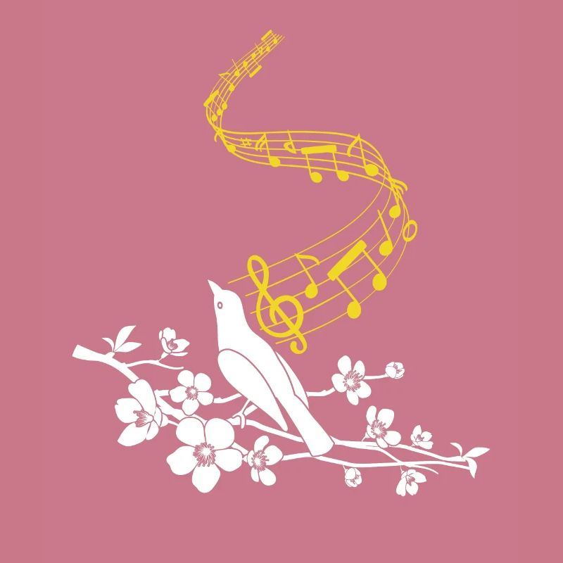 Musical notes Cute singing bird