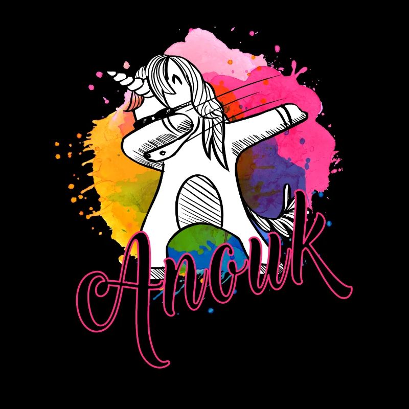 ANOUK - Schöner Name mit dabbing Einhorn